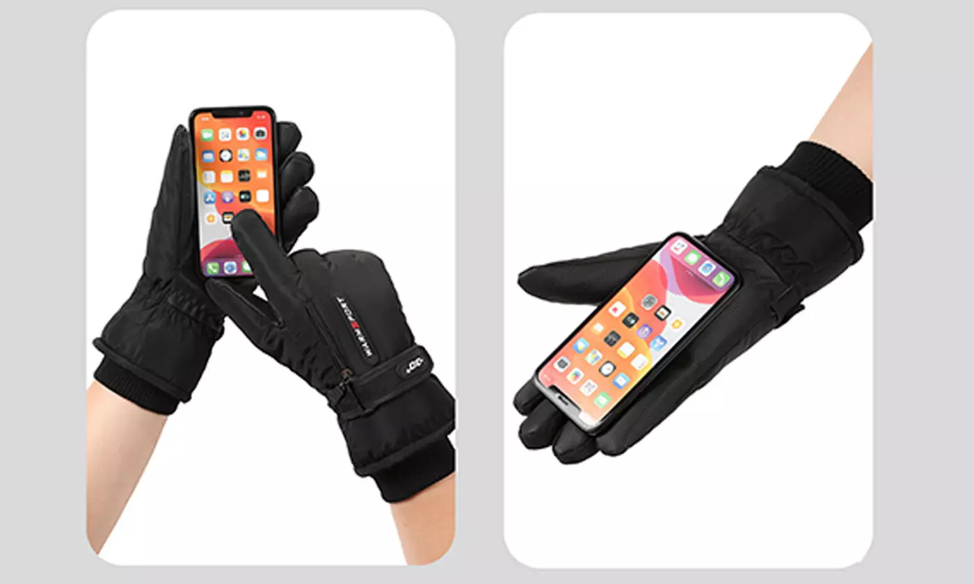Unisex Waterproof Windproof Touchscreen Ski Gloves with Pocket for Snowboard