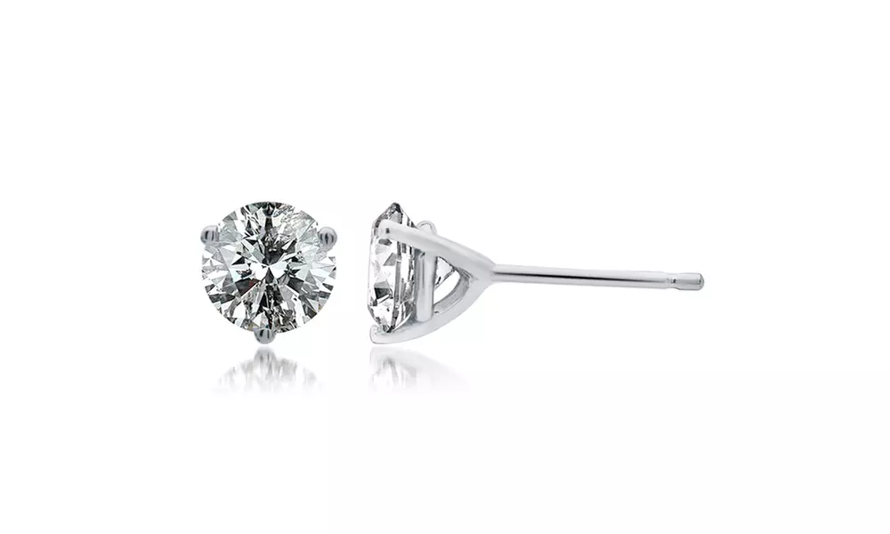 1.50 Cttw Round Diamond Stud Earring in 14K Gold - MARSTUDRD150 - Primary Image