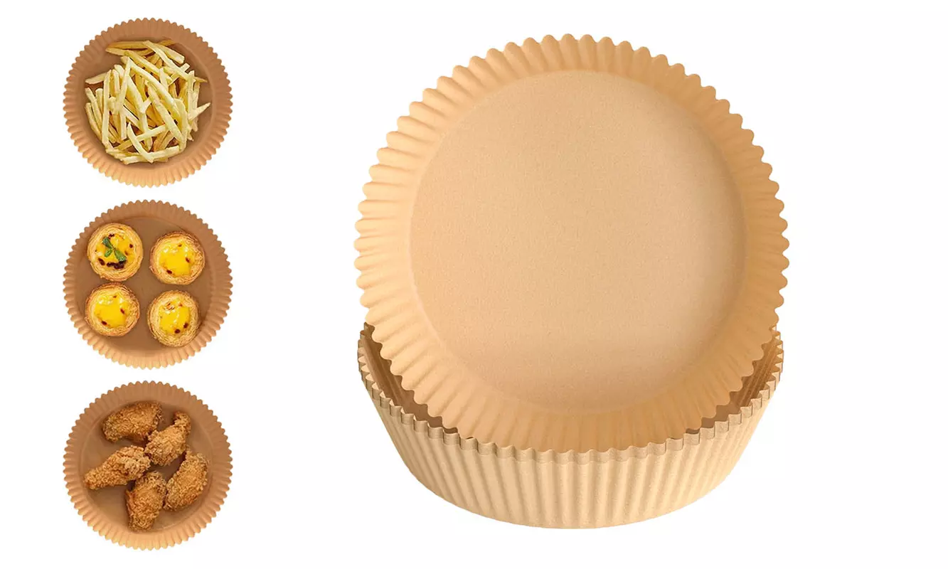 100Pcs Disposable Parchment Paper Trays for Air Fryer Oven