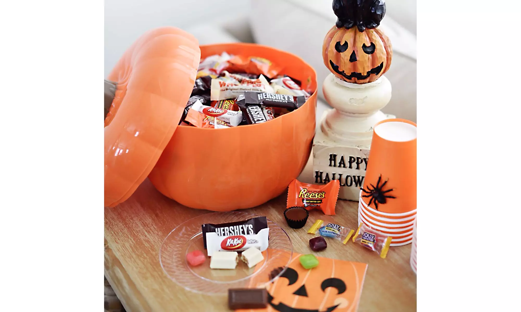 Halloween Chocolate Candy Assortment, Addams Family Foils in Skull Bowl - Primary Image