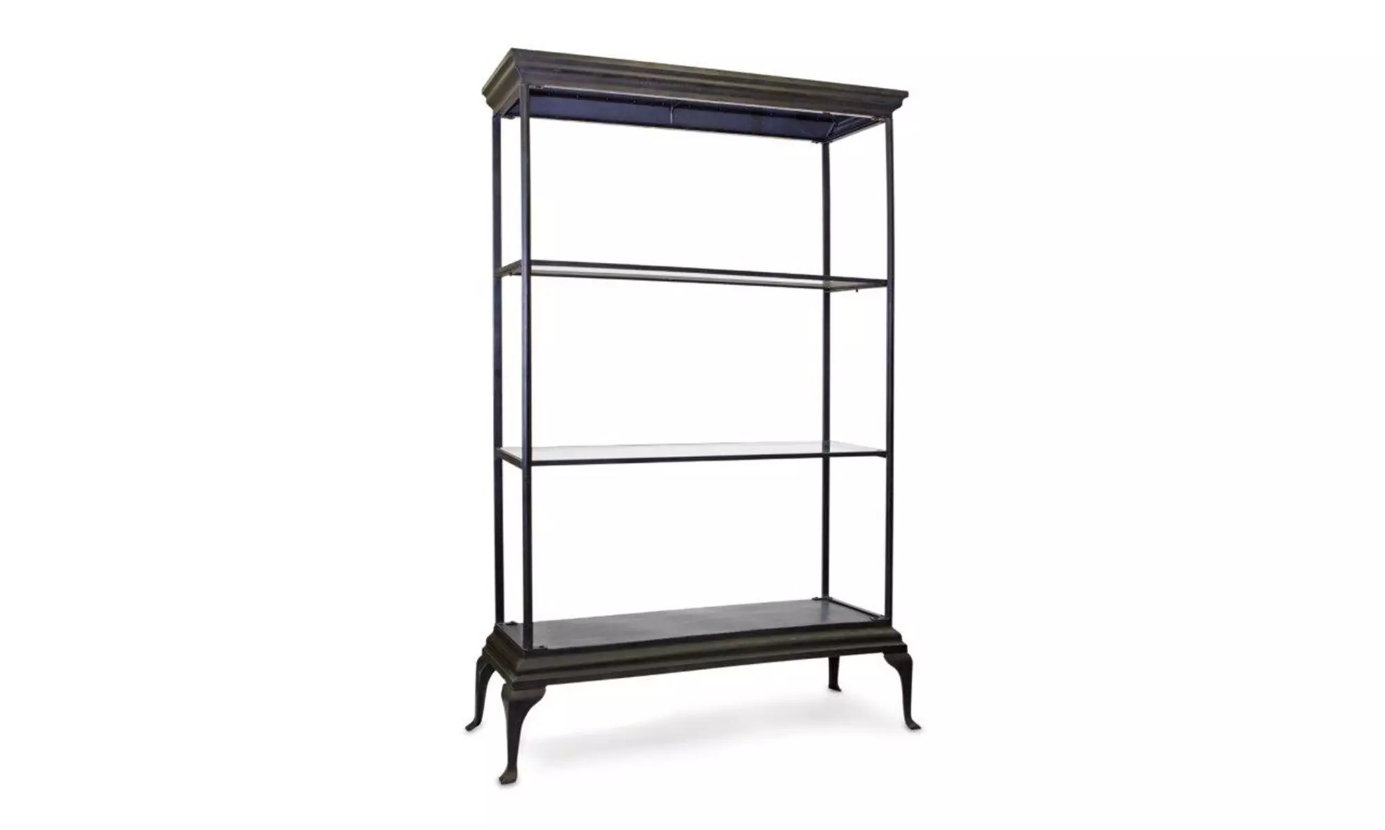 Floor Shelf 49.5"W x 6.5'H Iron/Glass - Second Medium