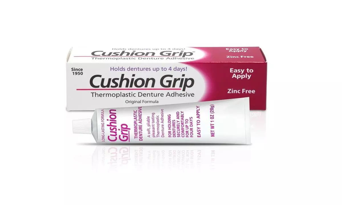 Denture Care Cushion Grip Soft Pliable Thermoplastic to Refit Dentures - Primary Image