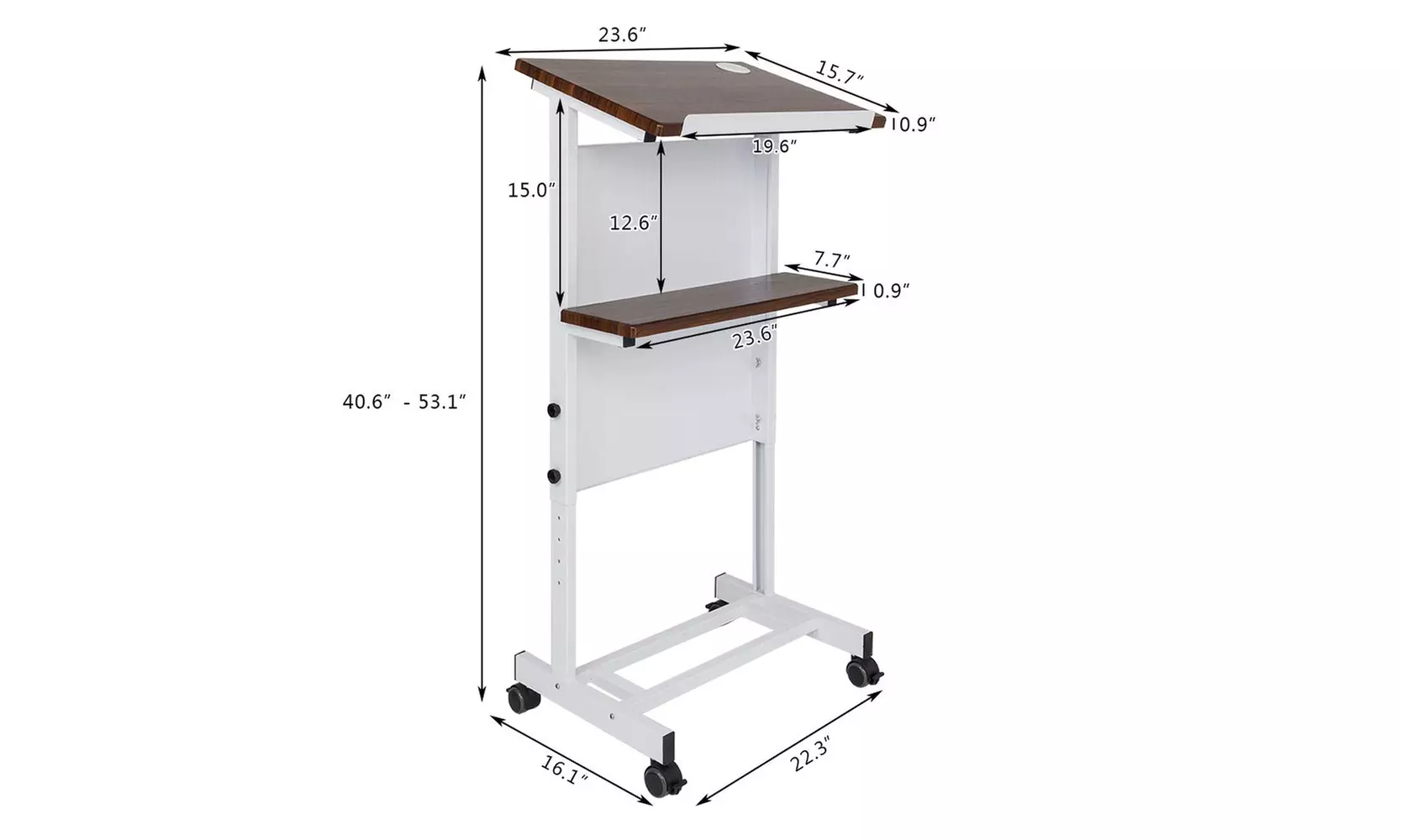 Adjustable Height Lectern Podium Mobile Presentation Station - Second Medium