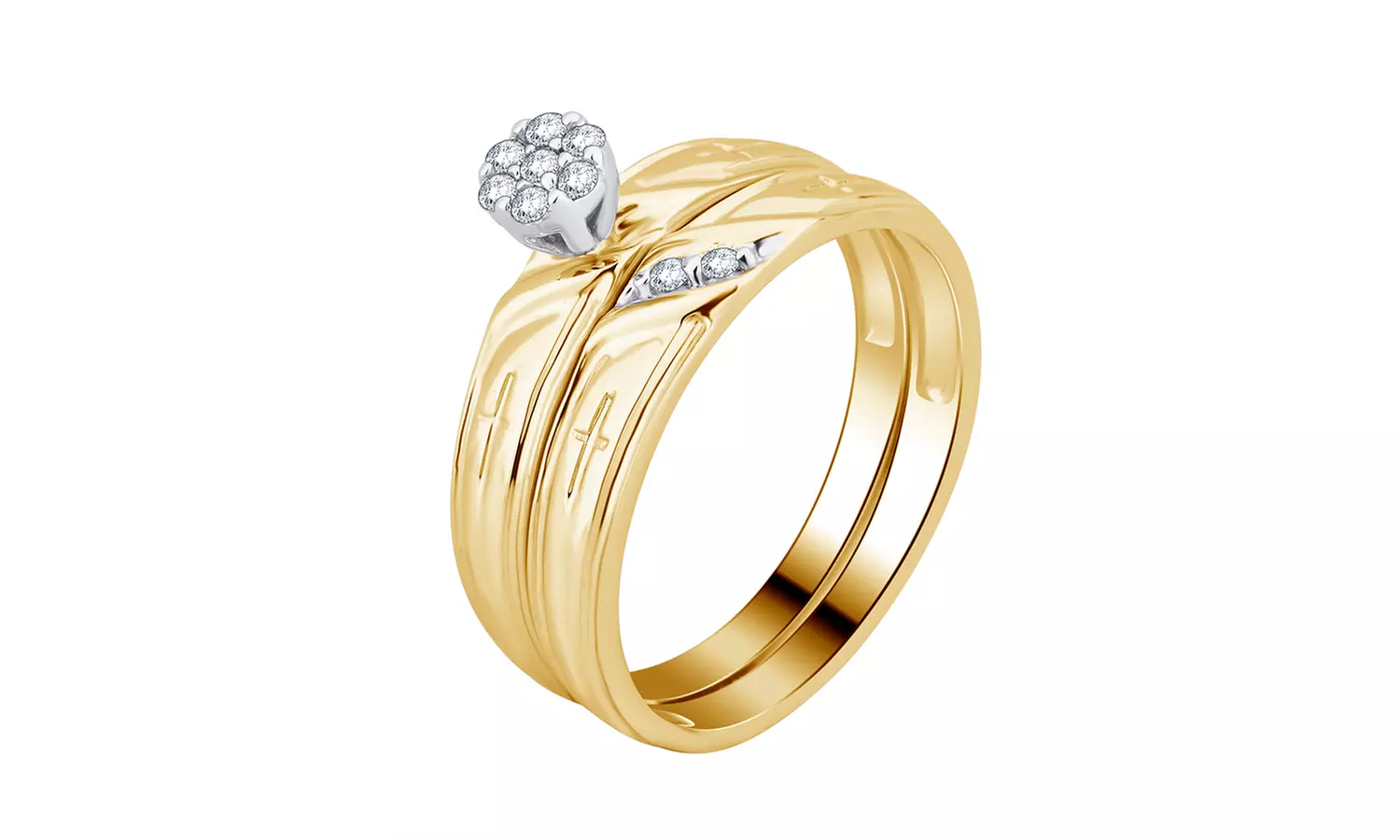 1/6 Cttw Diamond Bridal Set in 10K Solid Gold by Brilliant Diamond - Second Medium