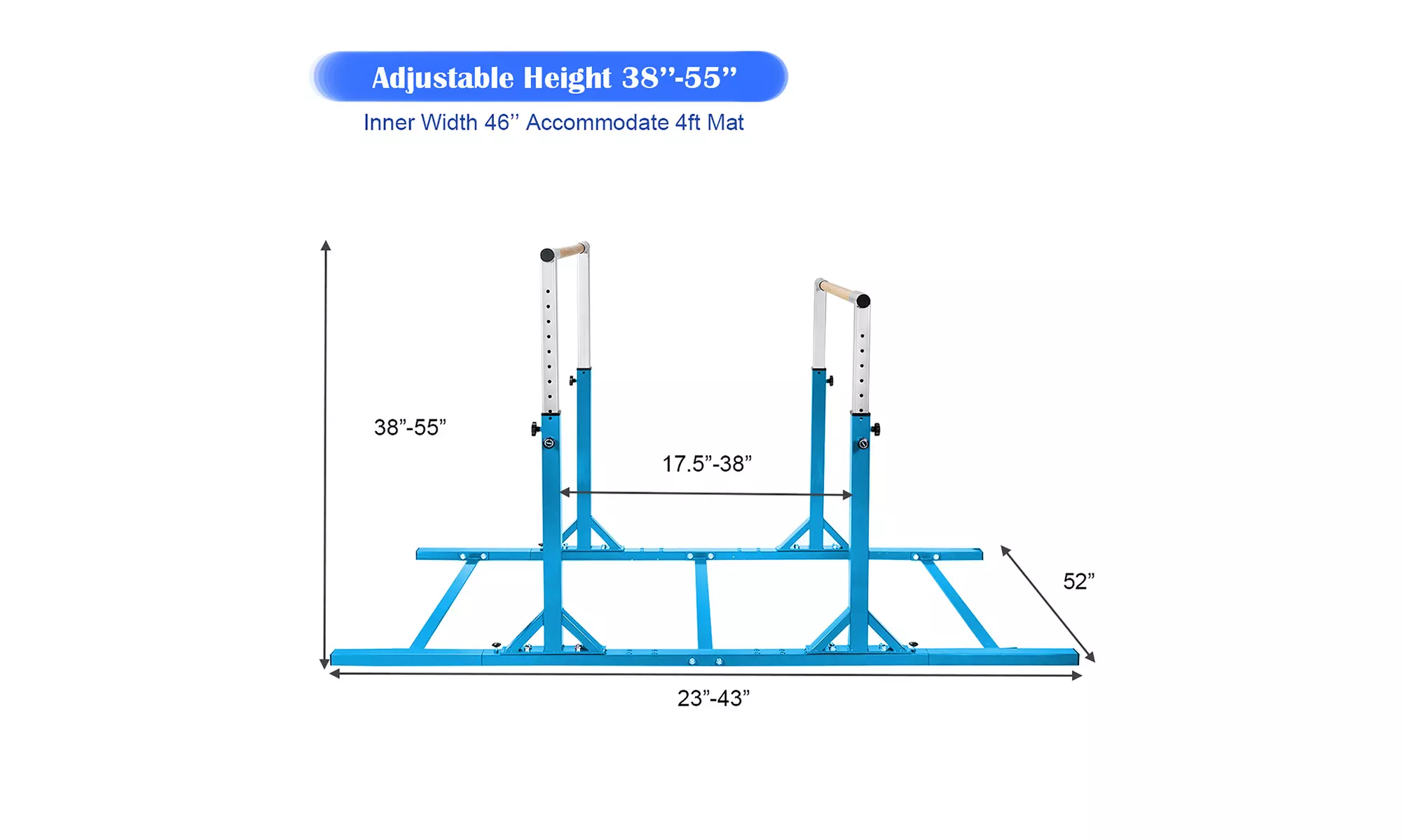 Costway Costway Horizontal Train Bar W/ 4'x8'x2'' Gymnastics Mat Folding Panel