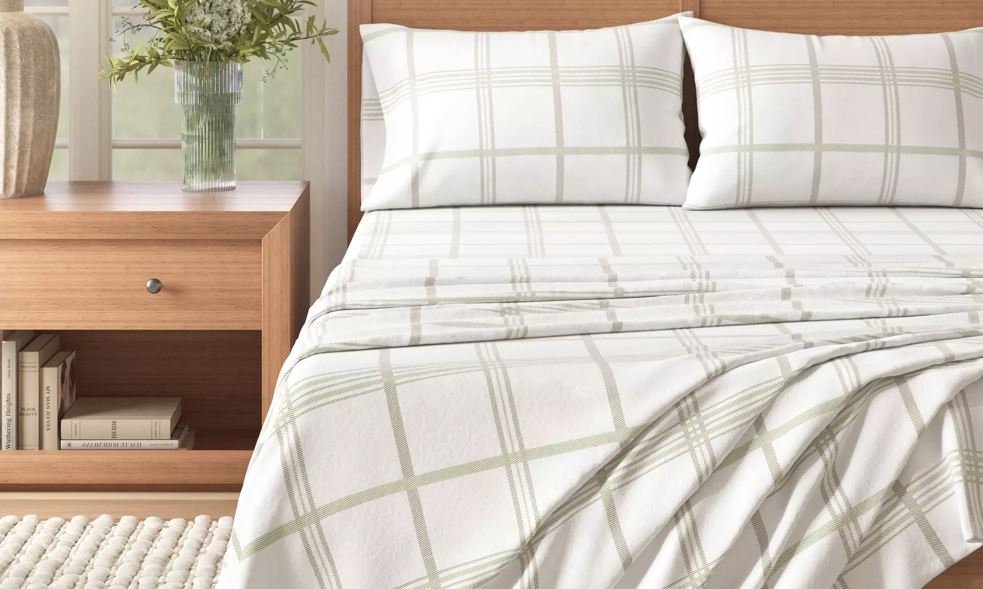 FreshFolds Premium Turkish Cotton Printed Flannel Sheet Set