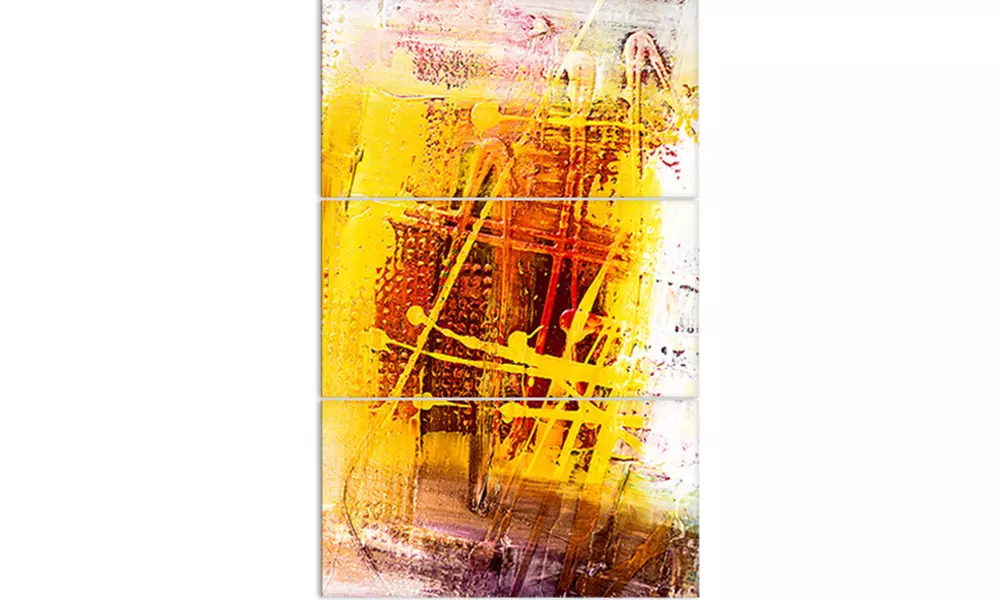 Abstract Buddha Art Abstract Metal Wall Art 28x36 3 Panels - Primary Image