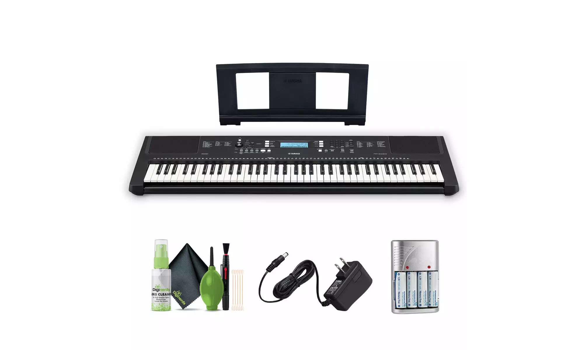Yamaha PSREW310 76-Key Portable Keyboard with Power Adapter Bundle - Primary Image