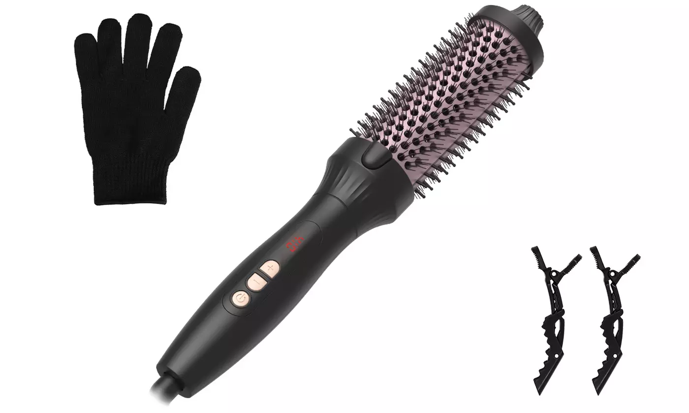 Laromni 3-in-1 Thermal Brush Hair Curler and Straightener with 10 Heat Settings