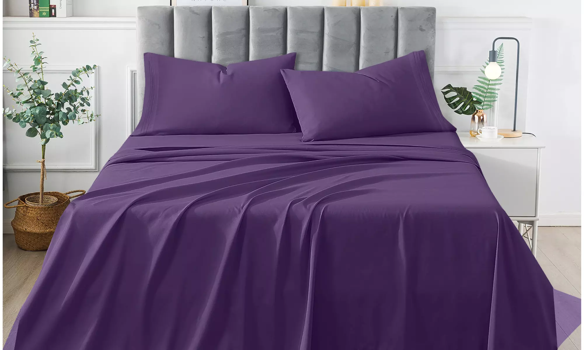 6PC Lux Decor Hypoallergenic Deep Pocket Bed Sheet Set (14 Colors!)