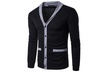 Men Long Sleeve V-Neck Top Coats Casual Cardigan Sweater Outerwear Cardigans - Second Medium