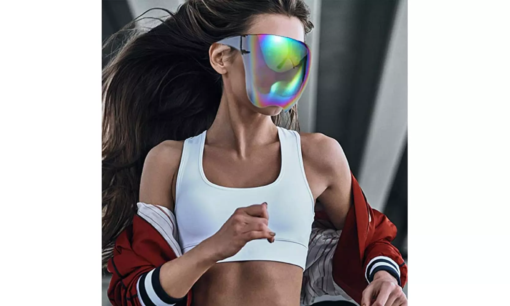 Goggle Sunglasses Visor Full Face Cover - UV400 Protective Lens - Pink Magenta - Primary Image