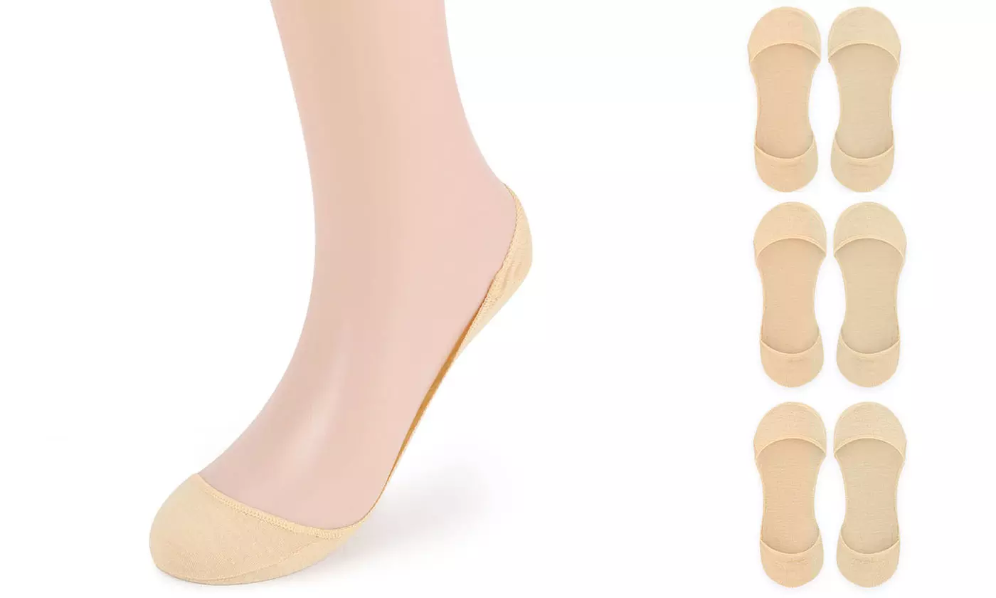 3 Pairs Ultra Low Cut Liner No Show Non Slip Invisible Socks for Flats Shoes