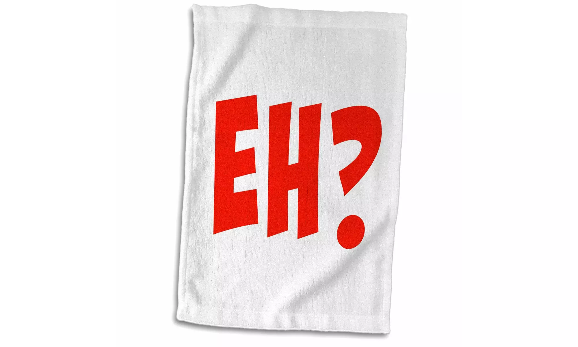 Towel - Eh, red lettering with a question mark - 15 by 22-inches - Second Medium