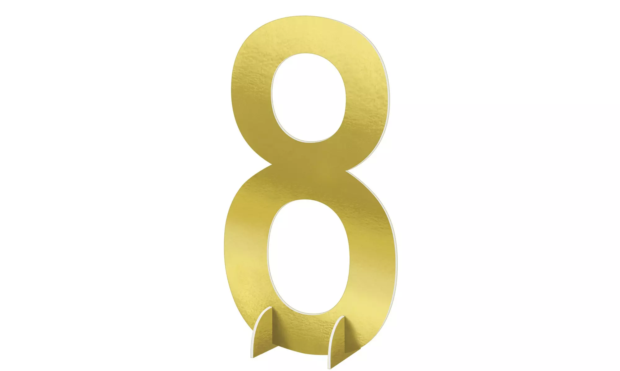 Giant Metallic Gold Number 8 Sign - Primary Image