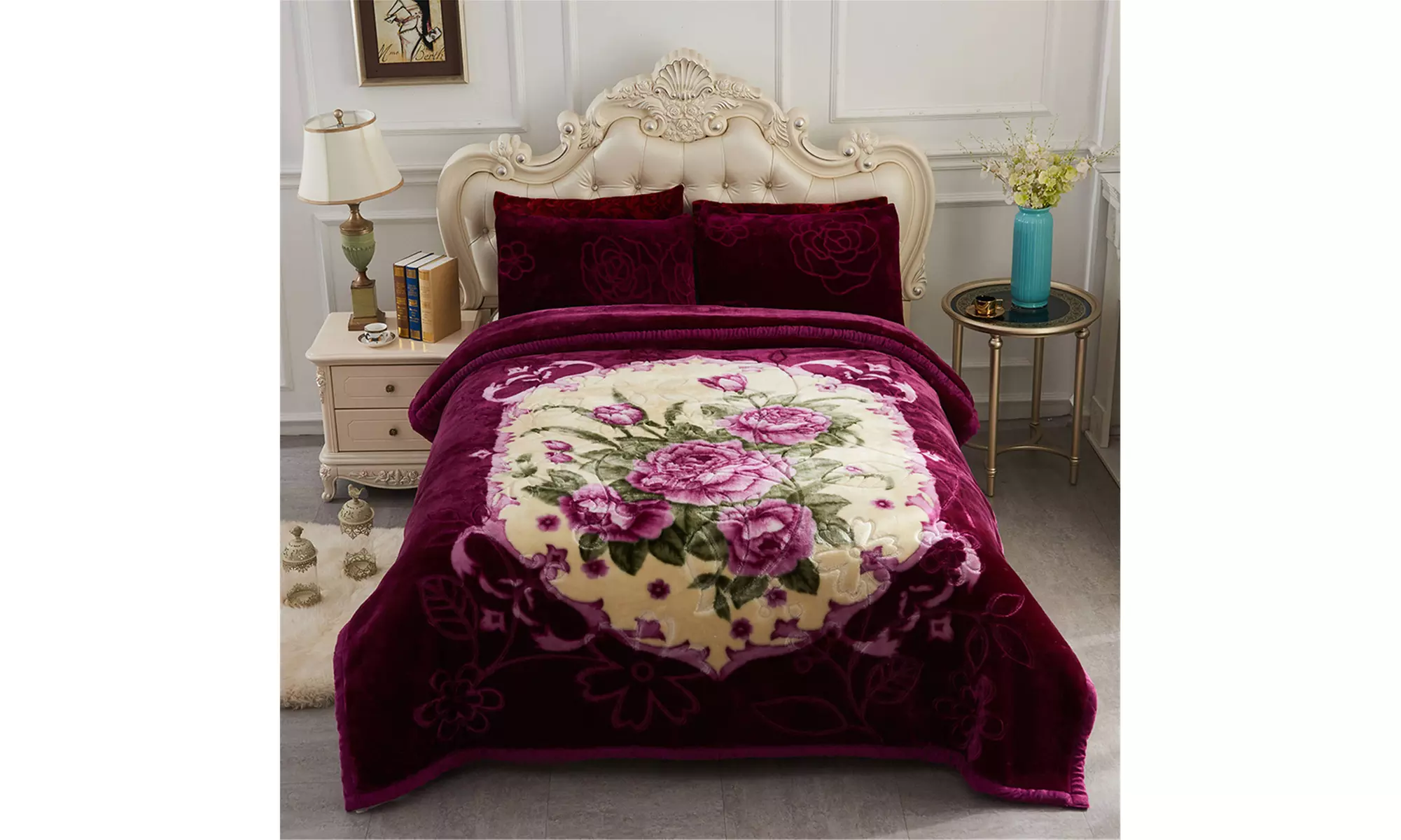 JML Heavy Fleece Blanket,2 Ply Printed Bed Blanket For King Size,85"x93",10Lb