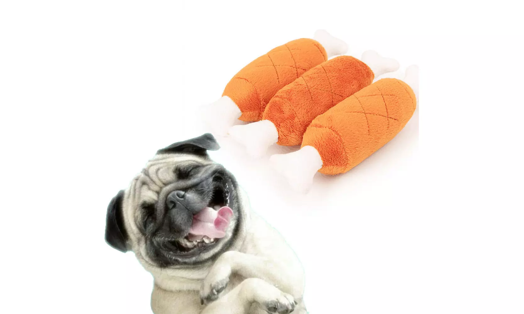 2x Pet Dog Puppy Toys Chicken Legs Bone Durable Chew Toy Sound - Second Medium