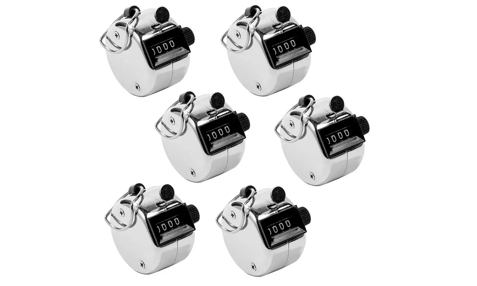 Tally Counter Clickers - 6-Pack 4-Digit Handheld Counter, 1.2x1.9" Lap Clickers - Primary Image