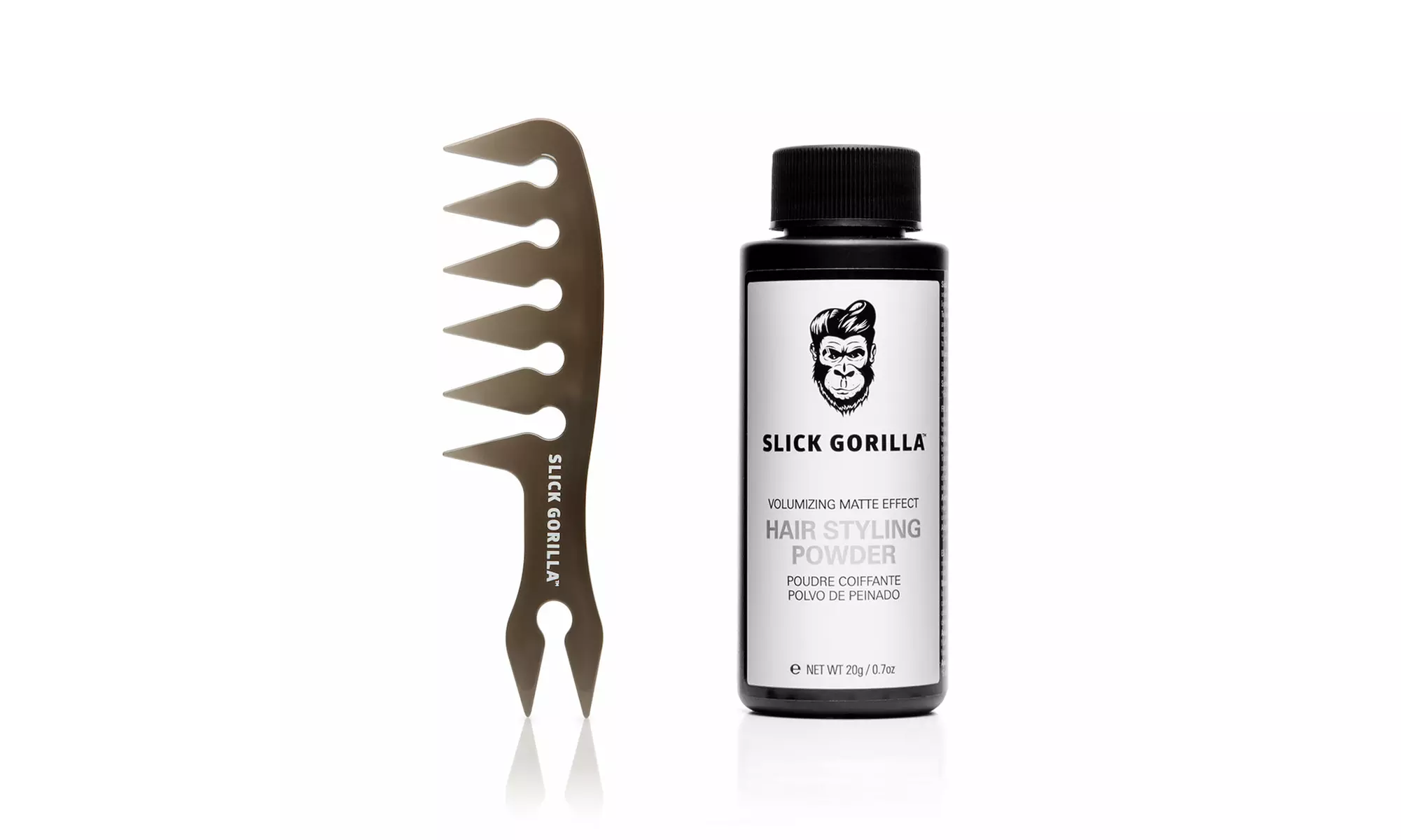 Slick Gorilla Hair Styling Texturizing Powder 0.70 Ounce (20g) or Comb Combo - Second Medium