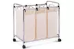 Laundry Cart Basket Triple Bag Sorter Bathroom Hamper Bins Clothes Storage - Second Medium