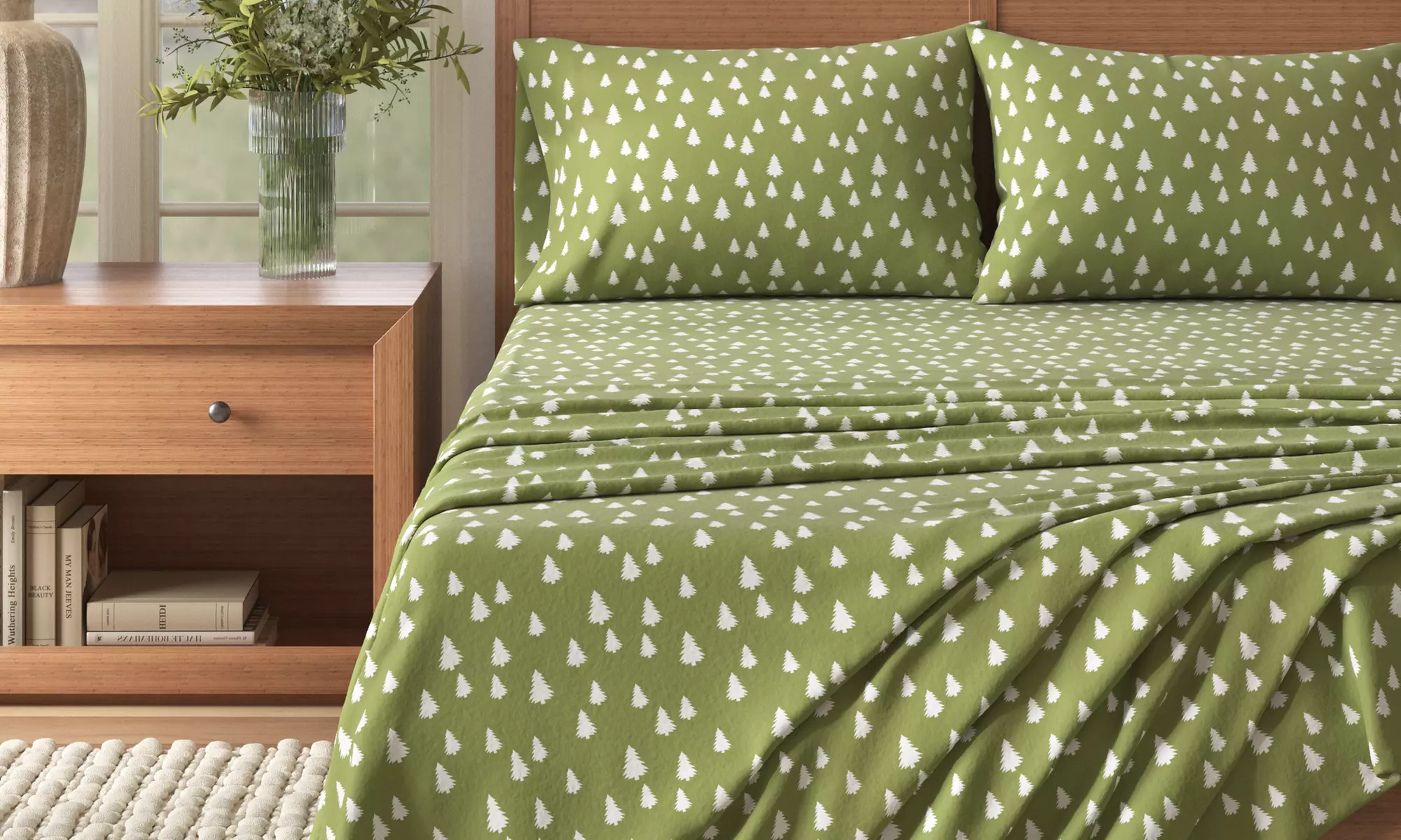 Nature Print Turkish Cotton Flannel Sheet Set
