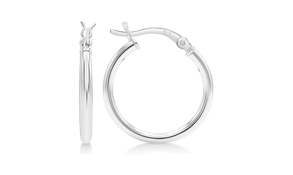 2MM French Lock Hoop 925 Sterling Silver Earrings - 10MM-65MM 