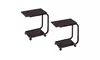 2 PCS 2 Tier U-Shaped Sofa Side End Coffee Table Tray Snack