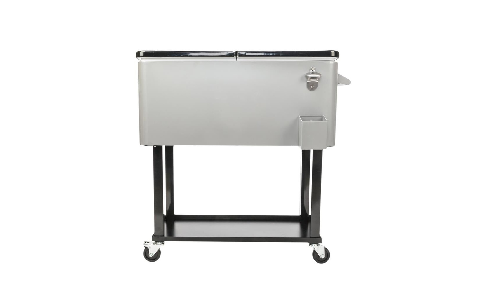 80QT Patio Party Stainless Warm/Frozen Function Rolling Cooler Cart