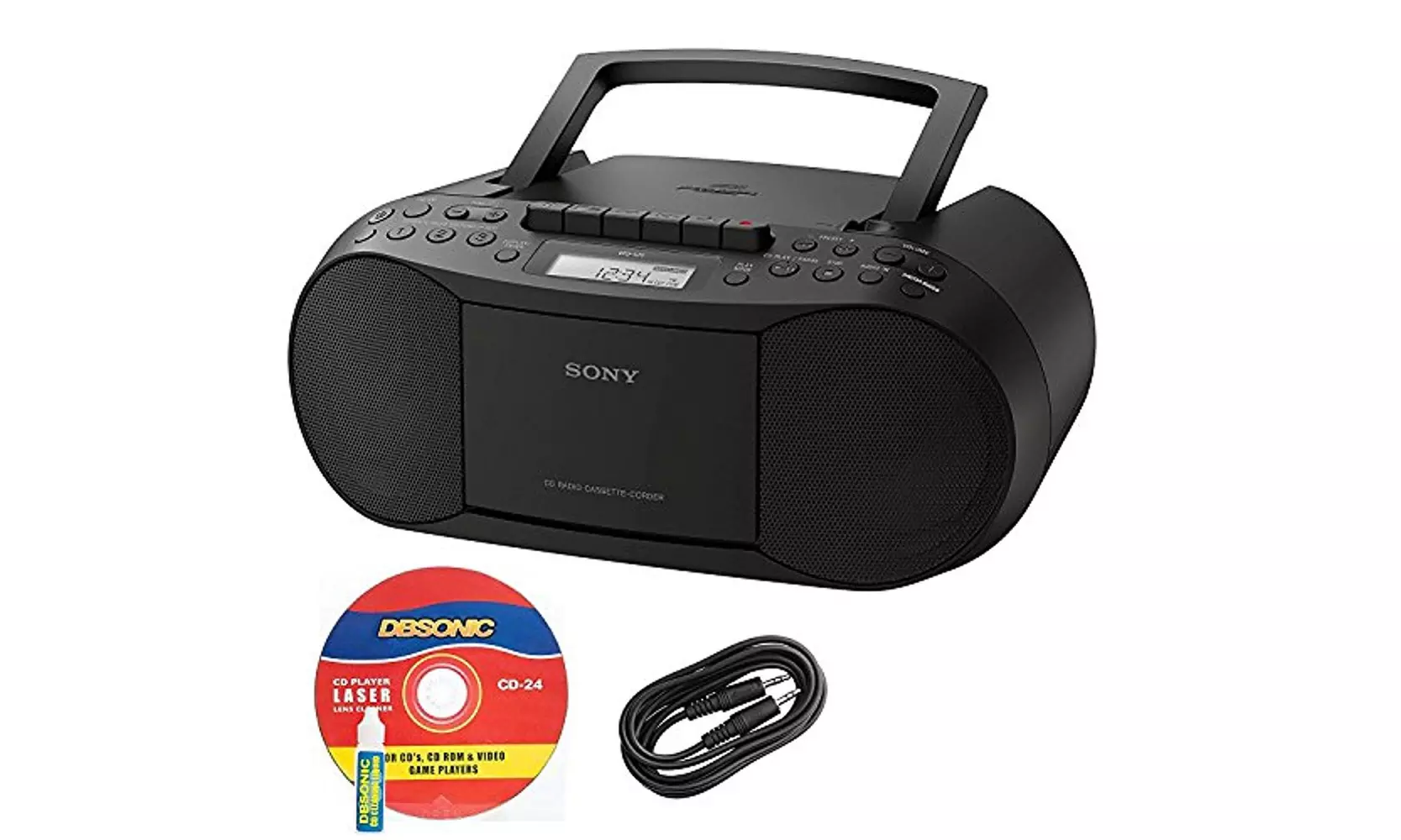 Sony CFDS70BLK CD/Cassette Boombox Home Audio Radio, Black Bundle - Second Medium