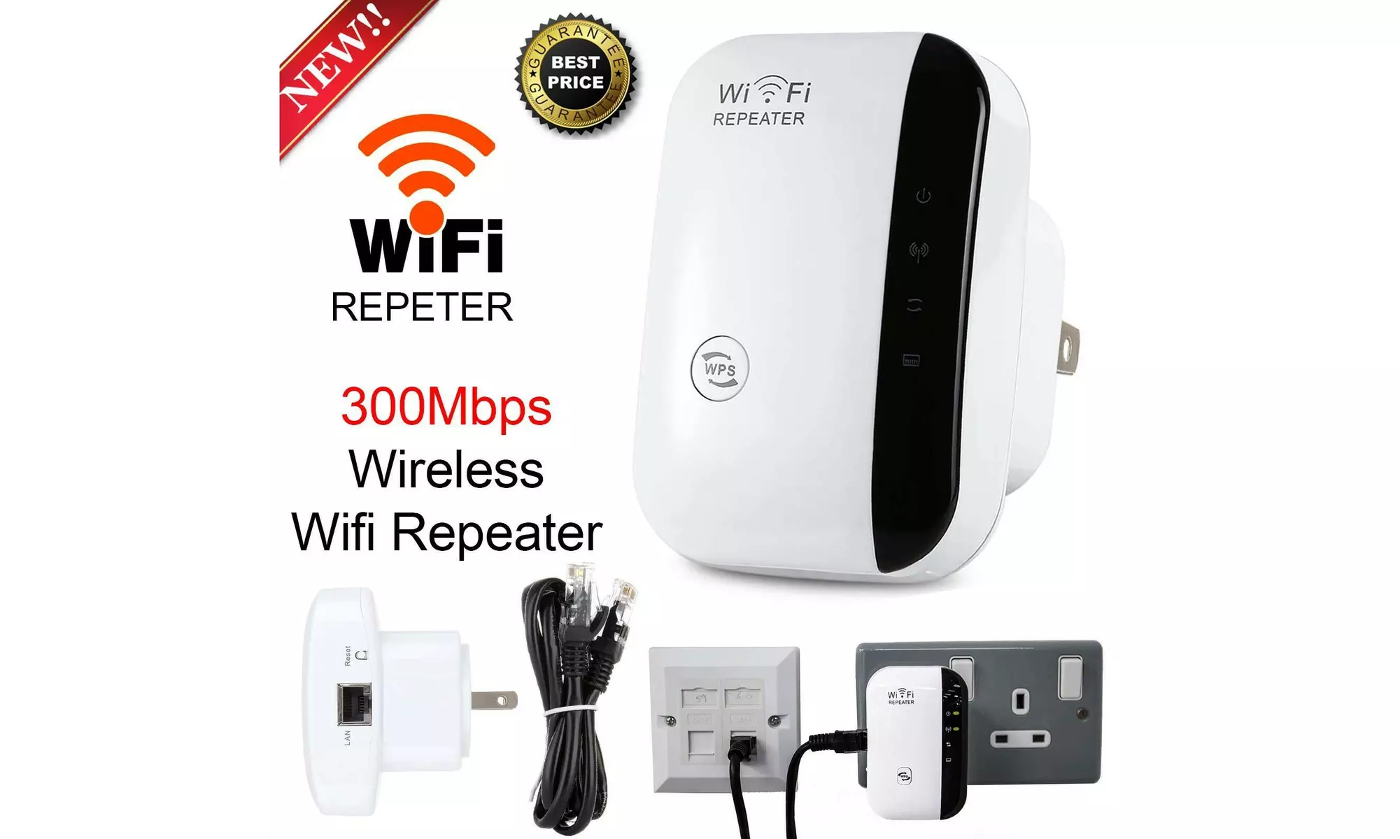 WiFi Blast Repeater Wireless Wi-Fi Range Extender 300Mbps WifiBlast Amplifier - Primary Image