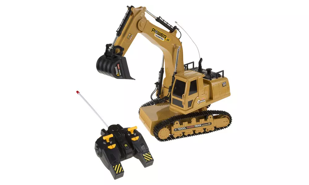 Remote Control Tractor Excavator Construction Toy w/ Movable Claw by Hey! Play! - Primary Image