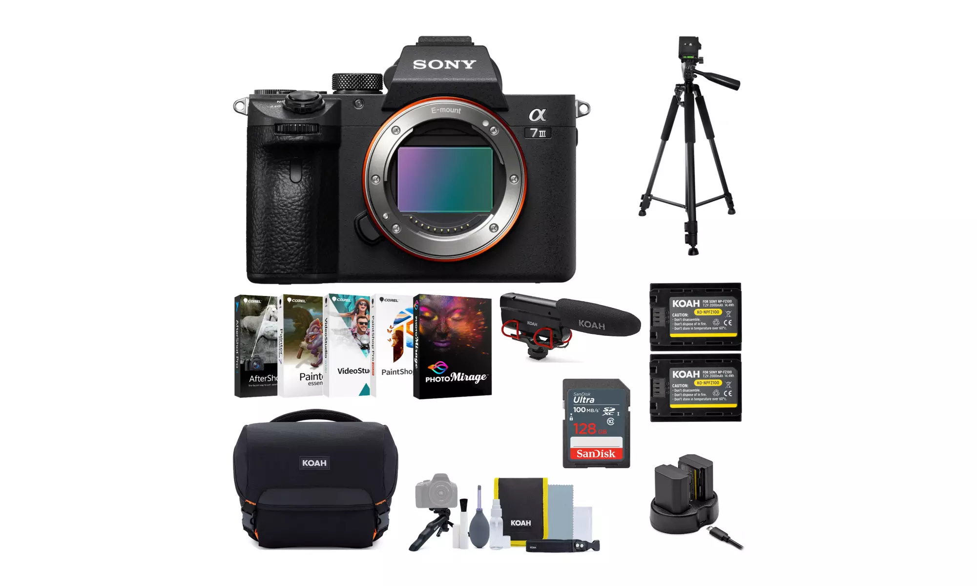 Sony Alpha a7iii Mirrorless Digital Camera (Body Only) with Accessory Bundle - Primary Image