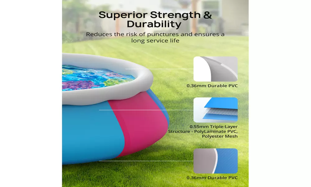 10ft ×30in Inflatable Swimming Pools for Adults Family Backyard Outdoor - Primary Image