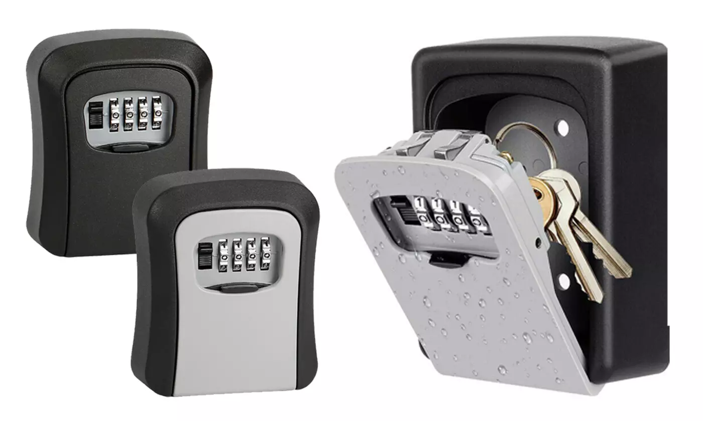4-Digit Combination Key Lock Box Wall Mount Safe Security Storage Case