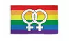 Double Venus Large Rainbow Flag Gay Pride Lesbian LGBT 3x5 Polyester