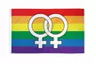 Double Venus Large Rainbow Flag Gay Pride Lesbian LGBT 3x5 Polyester - Second Medium