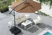 Costway Patio 10FT Hanging Offset Umbrella 32 LED Lights Sand Bag Cross Base - Second Medium