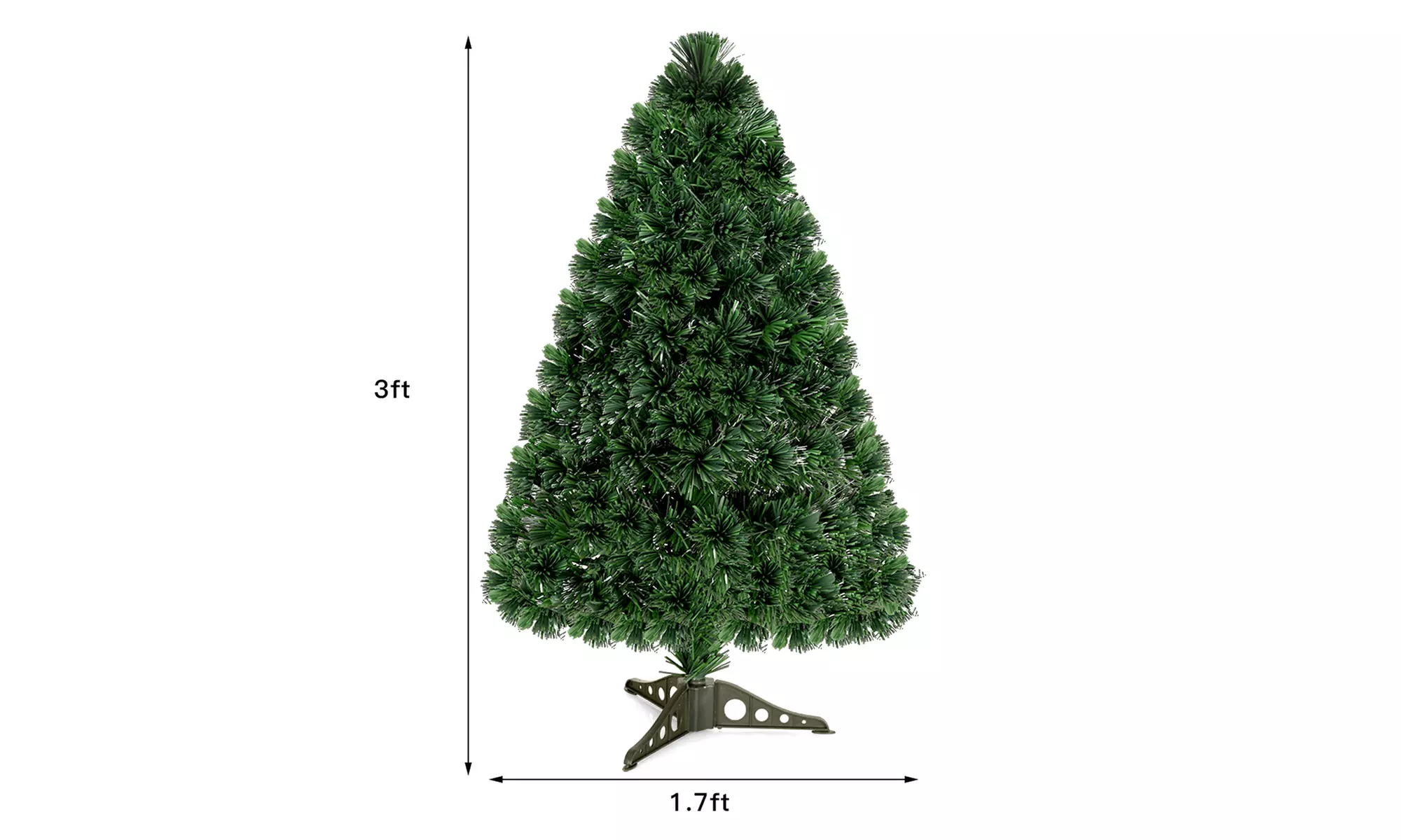 Costway 3Ft Pre-Lit Fiber Optic Artificial PVC Christmas Tree Tabletop