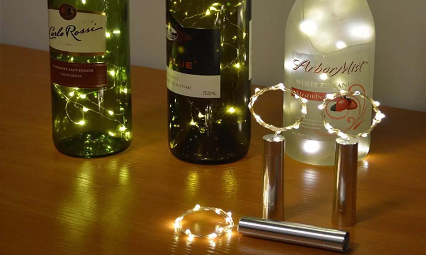 10 Pack 15/20 LED Wine Bottle Lights with Cork Fairy Mini String Lights