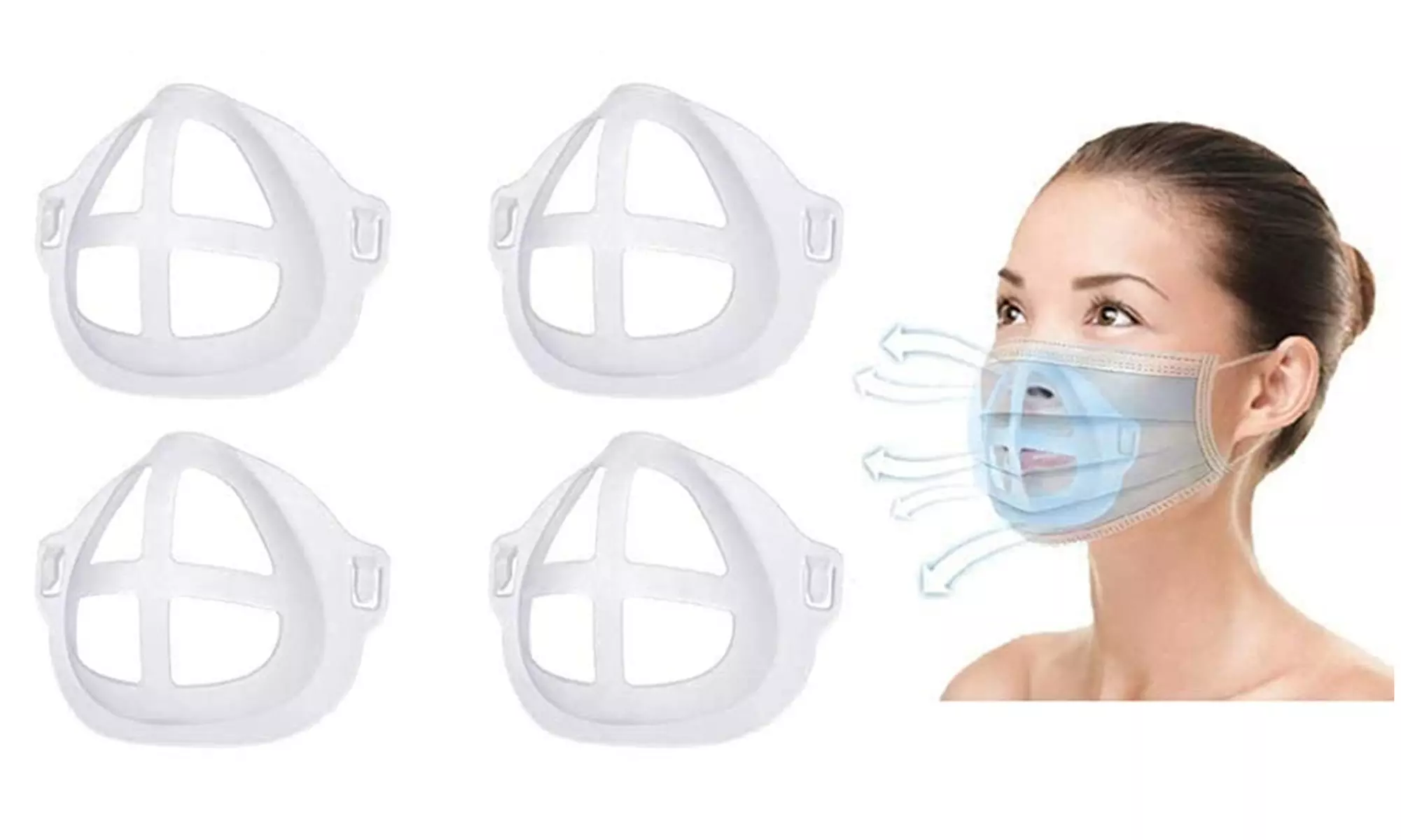 3D Face Mask Bracket Internal Support Frame Help Improve Comfort Breathing Space - Primary Image