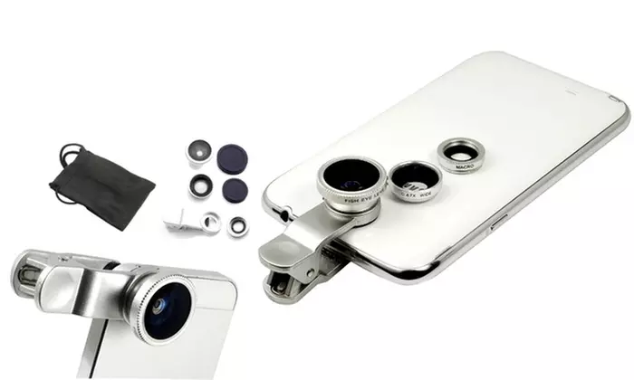 Smartphone Accessory Kit With 3 Camera Lens And Selfie Flash Attachments  - Second Medium