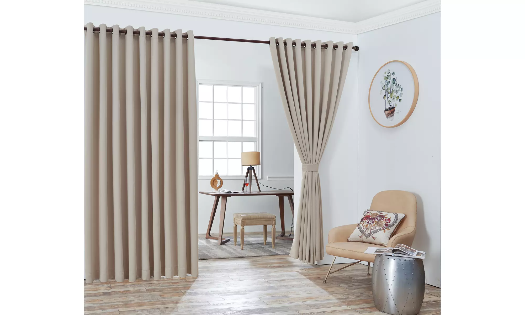 Nicole Wide Thermal Blackout Curtain Grommet Panel (Patio & Wall-to-Wall Pair) - Primary Image