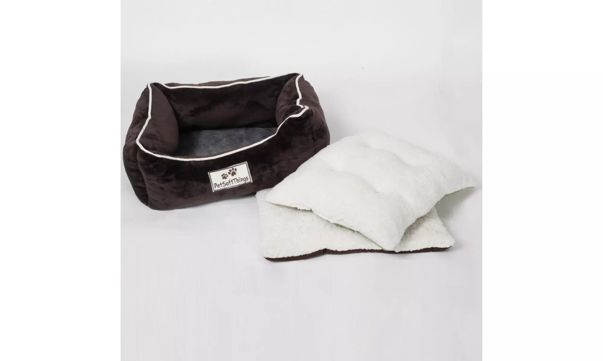 Small Dog Bed Plush Fluffy Soft Warm Calming Small Dog Puppy Kitten Cat Pet Bed