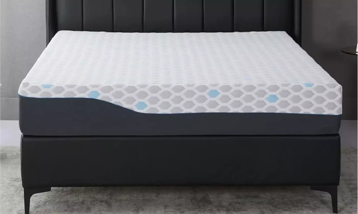 EGOHOME 10" Medium Charcoal Gel Memory Foam Mattress, Bed in Box - Primary Image
