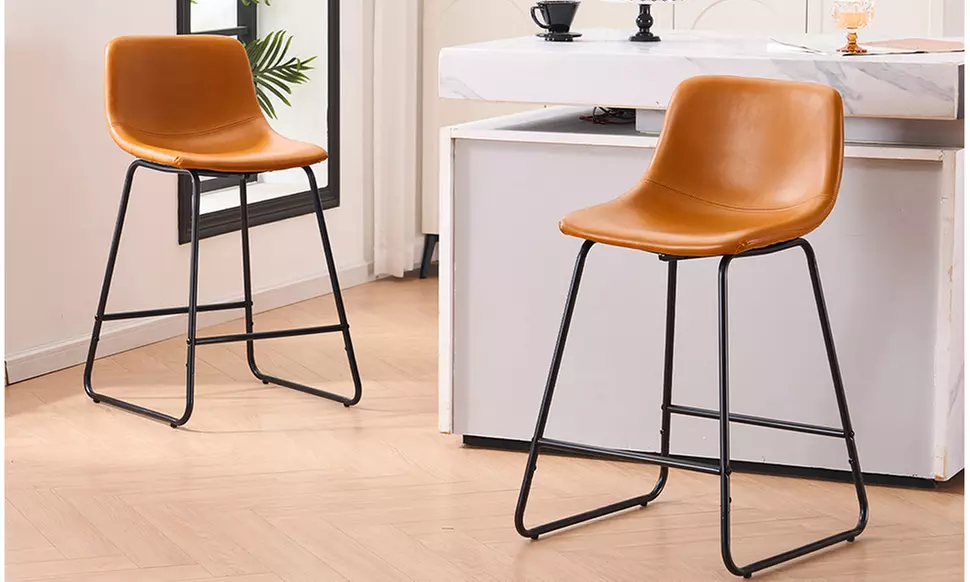 Ferpit 2 Pack Tufted Upholstered Barstools