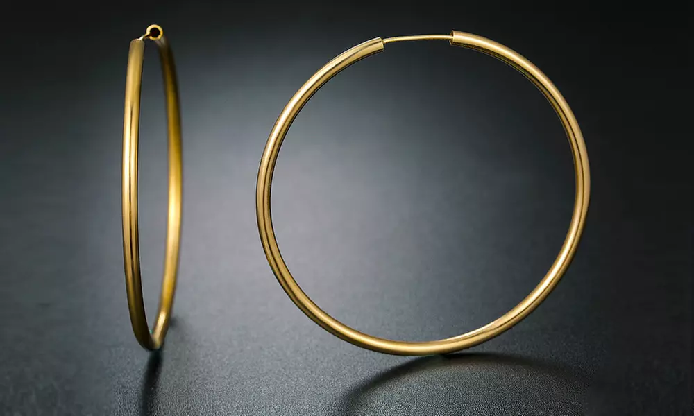 Women's 50MM Endless Hoop Earrings By Euphir - Primary Image
