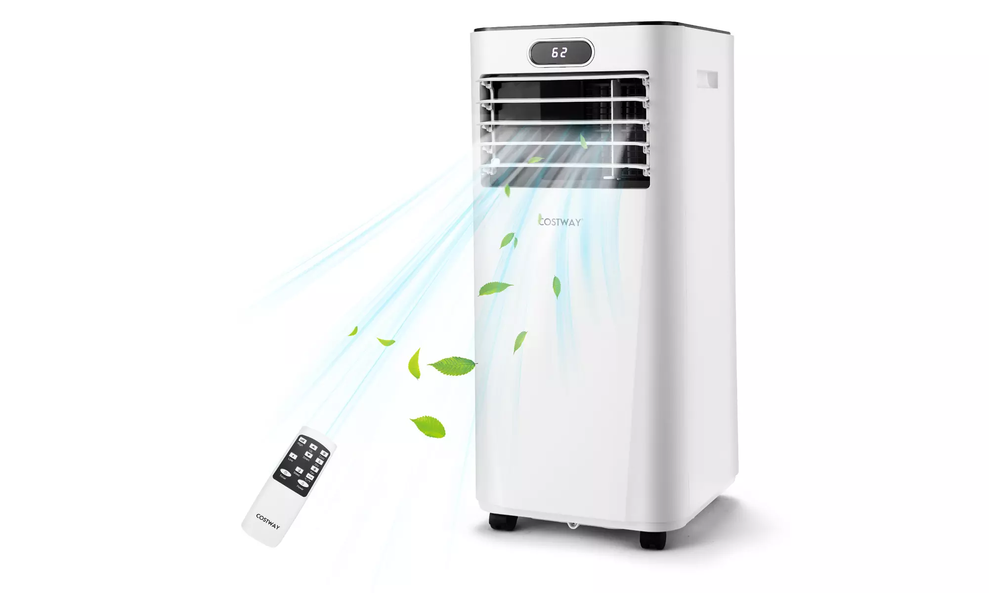 Costway 8000BTU Portable Air Conditioner Remote Control 3-in-1 Air Cooler Drying