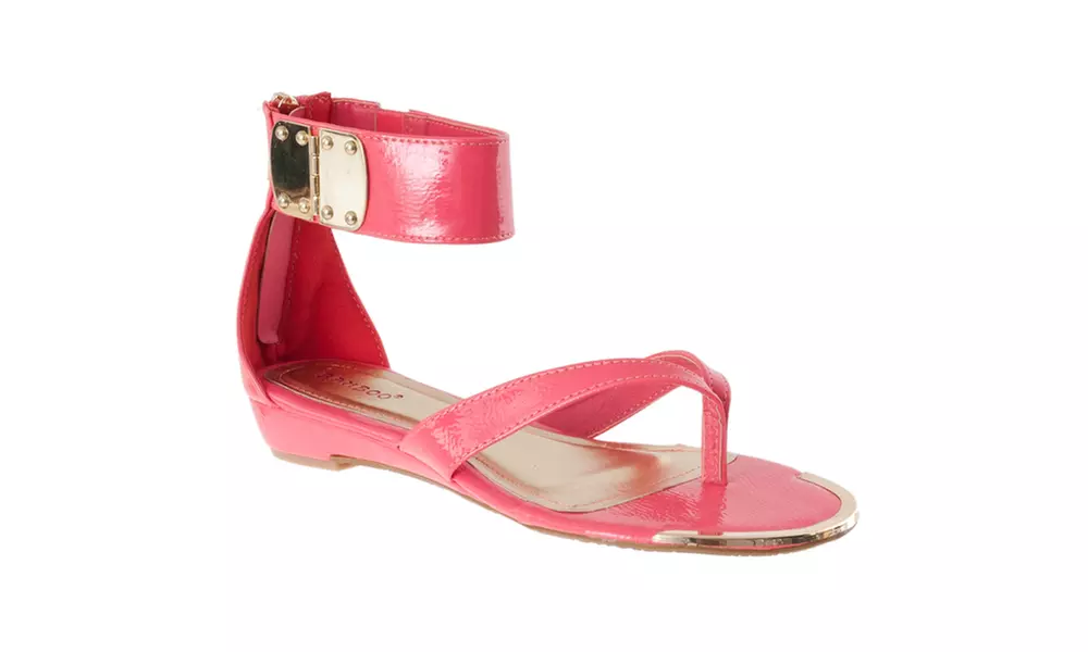 Riverberry Women's 'Lottie' Ankle Strap Sandals, Coral - Primary Image