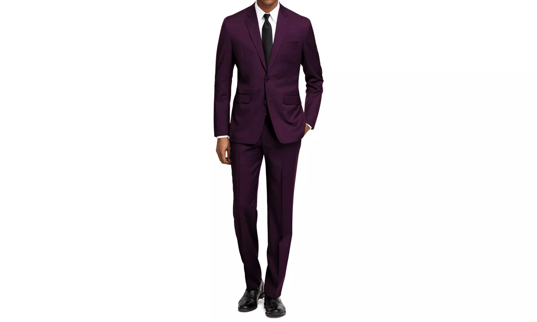 Men's Slim Fit Fashion Suits (Burgundy-Plum-Teal) - Second Medium