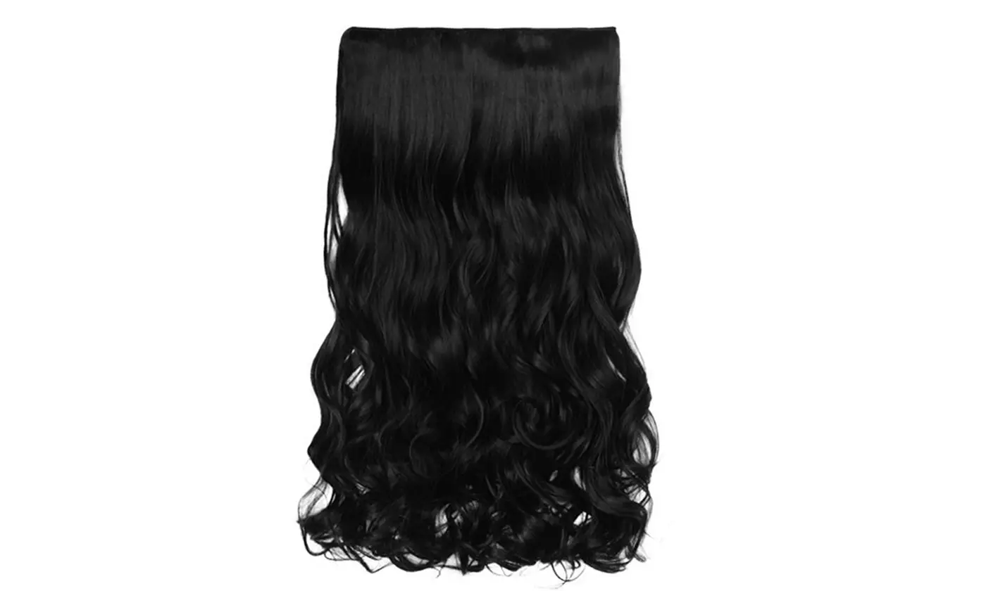24 inch Long Curly Wavy Wigs 5 Clips In Hair Full Head Extension